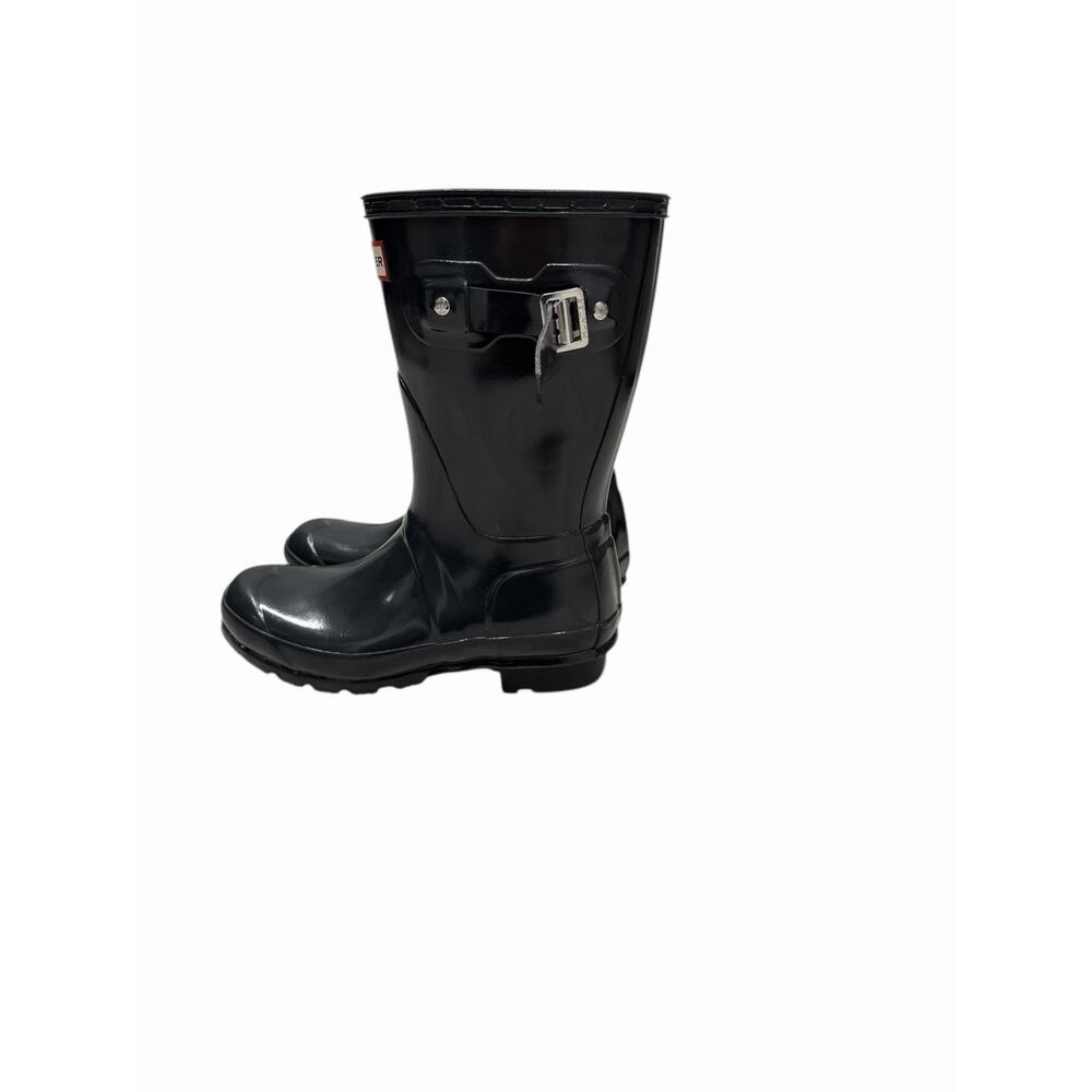 Hunter Original Youth Kids Wellington Boots Sz 5 Gray Glossy Rain Boots Spring - Picture 2 of 16